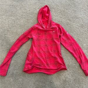 Nike Women's Dri Fit Red Hooded Top